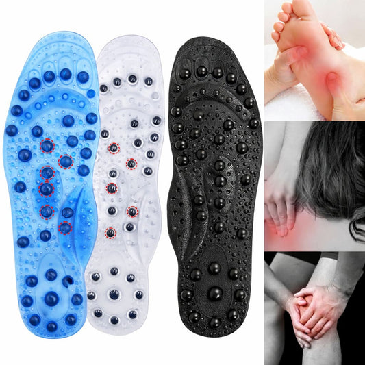 Magnet Therapie Silikon Einlegesohlen – Akupressur Massage Sohlen für Damen und Herren