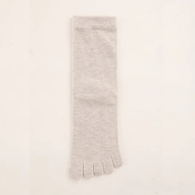 Damen Fünf-Zehen Baumwollsocken – Bequeme Warme Separate Zehen Kurzsocken in Weiß & Schwarz