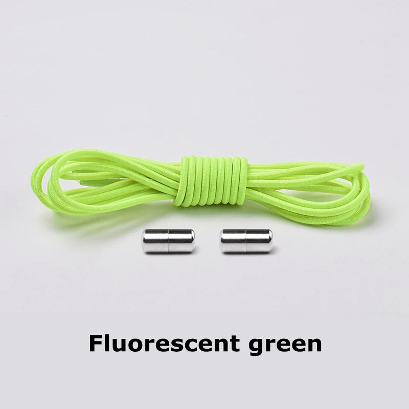 1 Paar Runde Elastische Schnürsenkel Ohne Binden – Sneaker Schnürsenkel mit Verschluss Einheitsgröße für Kinder und Erwachsene