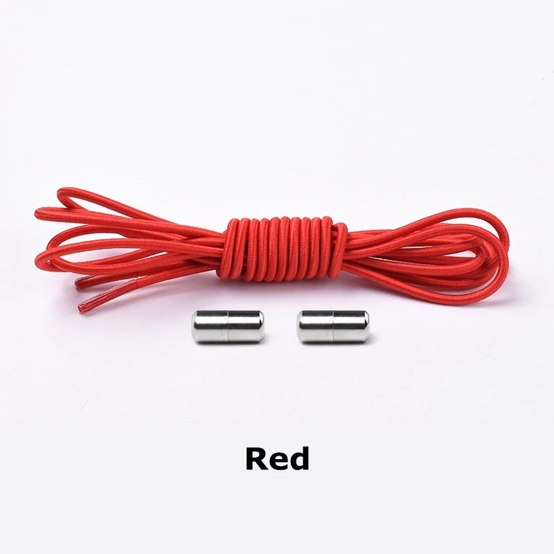 1 Paar Runde Elastische Schnürsenkel Ohne Binden – Sneaker Schnürsenkel mit Verschluss Einheitsgröße für Kinder und Erwachsene