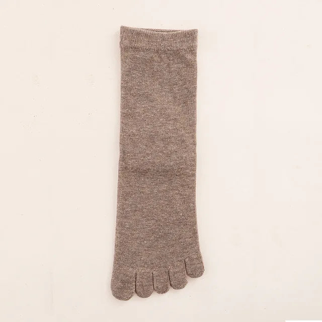 Damen Fünf-Zehen Baumwollsocken – Bequeme Warme Separate Zehen Kurzsocken in Weiß & Schwarz