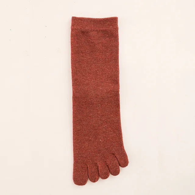 Damen Fünf-Zehen Baumwollsocken – Bequeme Warme Separate Zehen Kurzsocken in Weiß & Schwarz