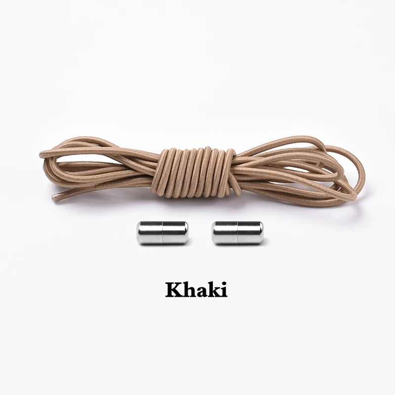 1 Paar Runde Elastische Schnürsenkel Ohne Binden – Sneaker Schnürsenkel mit Verschluss Einheitsgröße für Kinder und Erwachsene