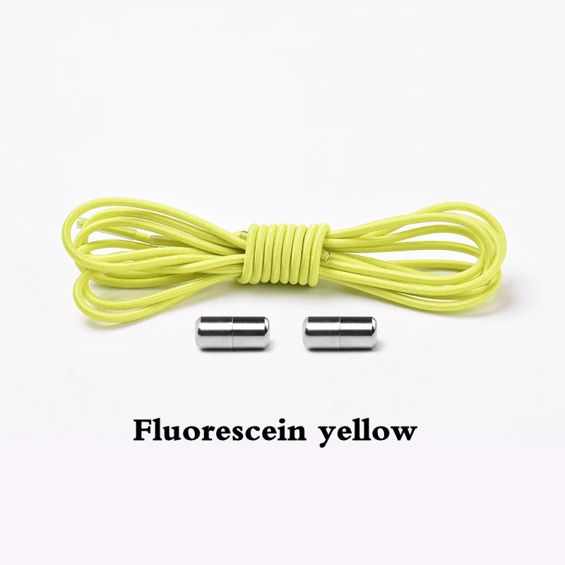 1 Paar Runde Elastische Schnürsenkel Ohne Binden – Sneaker Schnürsenkel mit Verschluss Einheitsgröße für Kinder und Erwachsene