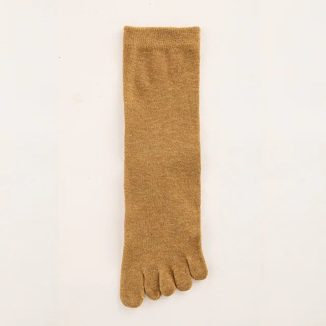 Damen Fünf-Zehen Baumwollsocken – Bequeme Warme Separate Zehen Kurzsocken in Weiß & Schwarz