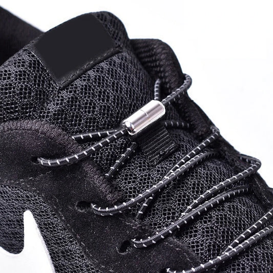 1 Paar Runde Elastische Schnürsenkel Ohne Binden – Sneaker Schnürsenkel mit Verschluss Einheitsgröße für Kinder und Erwachsene
