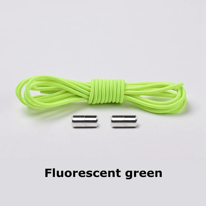 1 Paar Runde Elastische Schnürsenkel Ohne Binden – Sneaker Schnürsenkel mit Verschluss Einheitsgröße für Kinder und Erwachsene