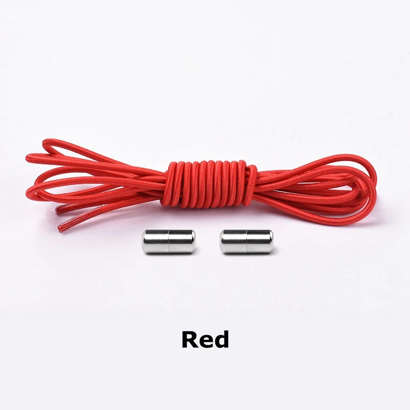 1 Paar Runde Elastische Schnürsenkel Ohne Binden – Sneaker Schnürsenkel mit Verschluss Einheitsgröße für Kinder und Erwachsene