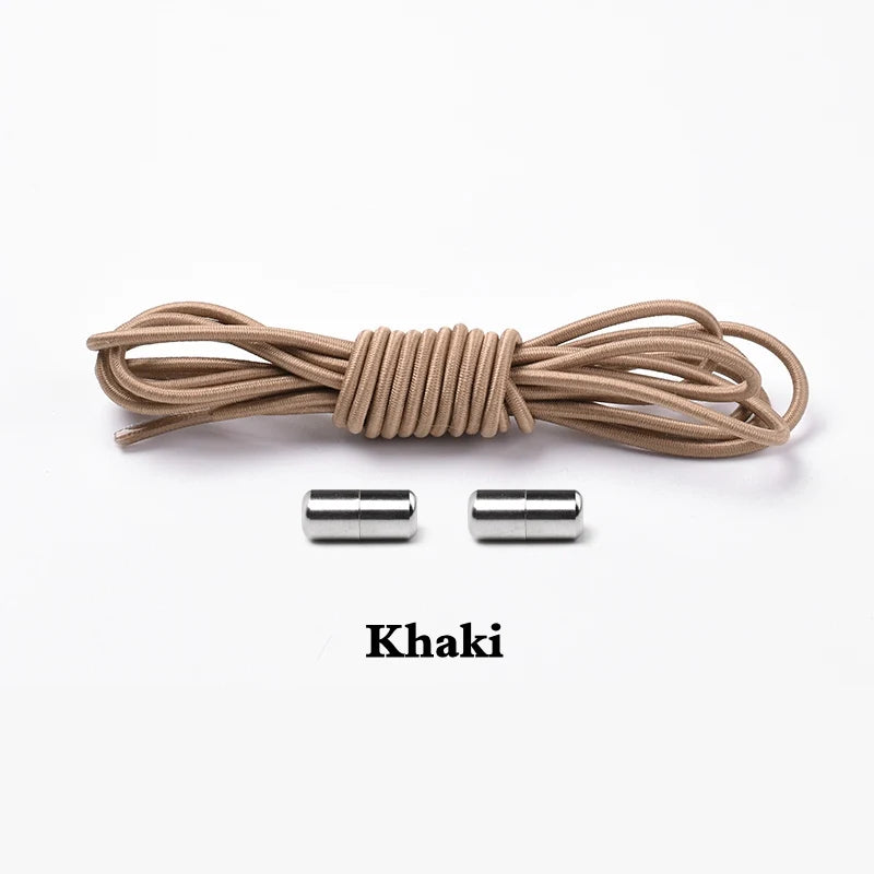 1 Paar Runde Elastische Schnürsenkel Ohne Binden – Sneaker Schnürsenkel mit Verschluss Einheitsgröße für Kinder und Erwachsene