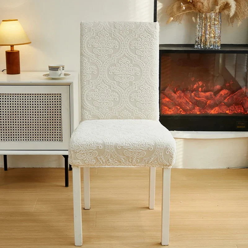 Jacquard Stretch-Stuhlbezug – Waschbarer Esszimmerstuhl-Schutz