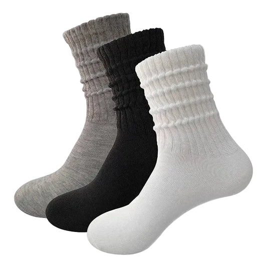Damen Slouch Socken 3 Paar – Gerippter Bund für lässigen Look & hohen Tragekomfort