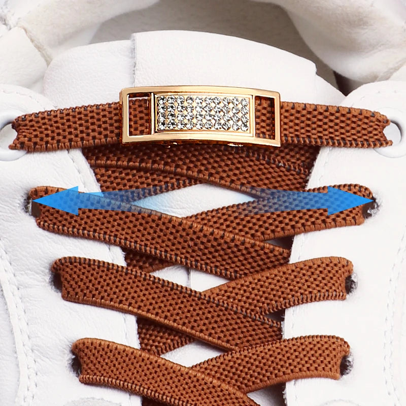 Elastische Schnürsenkel Ohne Binden mit Diamantverschluss – 0,8 cm Flache Sneaker Schnürsenkel für Kinder und Erwachsene (1 Paar)