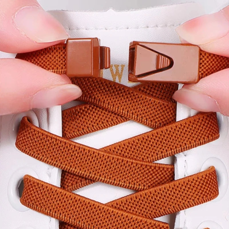 Elastische Schnürsenkel Ohne Binden – Press Lock Flache Sneaker Schnürsenkel für Kinder und Erwachsene
