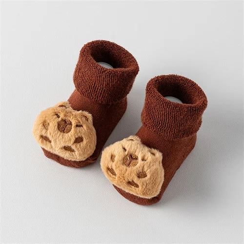 Baby Winter Bodensocken für Jungen & Mädchen (0–3 Jahre) – Baumwolle Rutschfeste Warme Dicke Cartoon Kleinkinder Socken