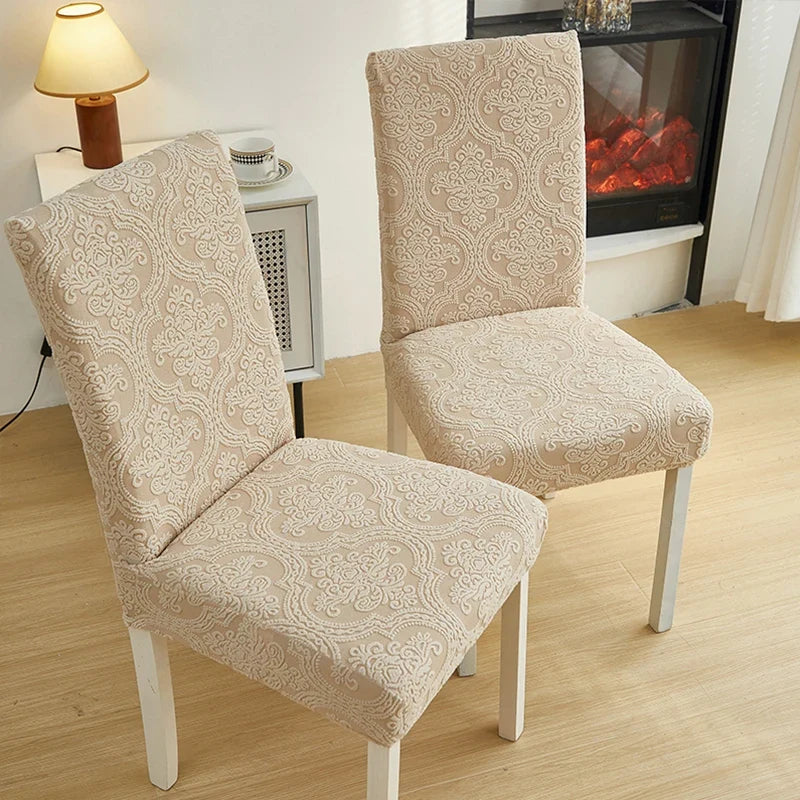 Jacquard Stretch-Stuhlbezug – Waschbarer Esszimmerstuhl-Schutz