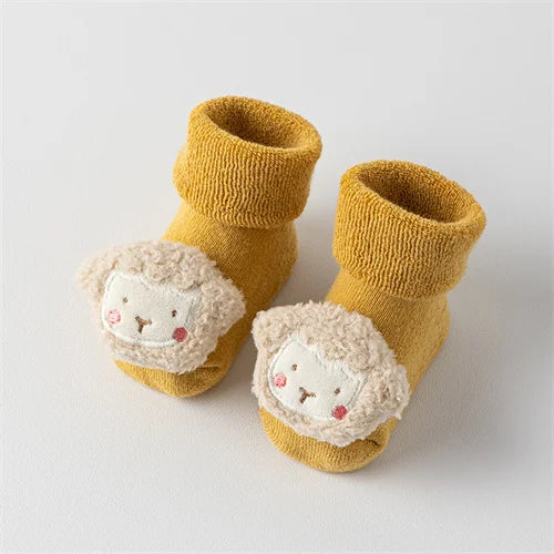 Baby Winter Bodensocken für Jungen & Mädchen (0–3 Jahre) – Baumwolle Rutschfeste Warme Dicke Cartoon Kleinkinder Socken