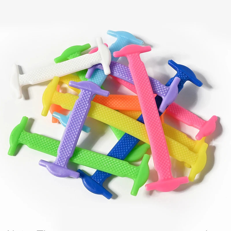 16 Stück Silikon Schnürsenkel Ohne Binden – Elastische Gummi Schnürsenkel in 12 Farben