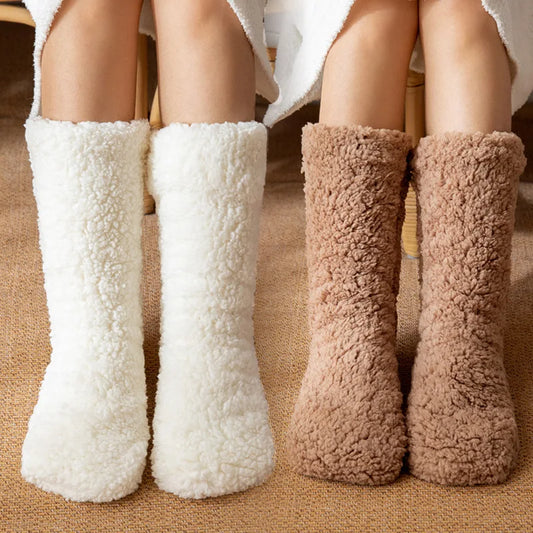 Damen Kuschel-Wintersocken 1 Paar – Flauschige Thermosocken für Zuhause & kalte Tage