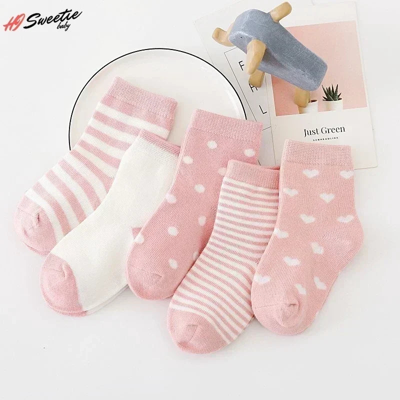 5 Paar Baby Baumwollsocken für Jungen & Mädchen (0–7 Jahre) – Weiche Farbtreue Tiermuster Neugeborenen & Kinder Socken