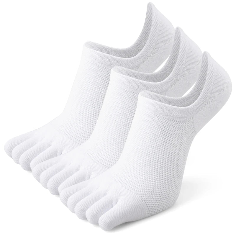 Herren 3 Paar Fünf-Zehen Sportsocken – Weiche Atmungsaktive Separate Zehen Low-Cut Sommerschuhe Socken