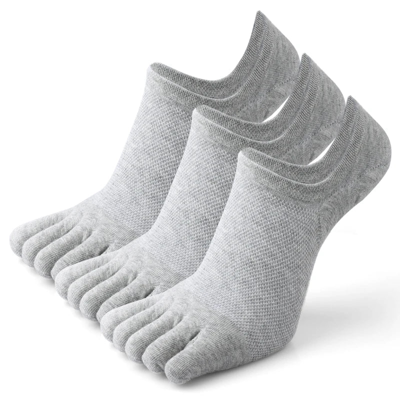Herren 3 Paar Fünf-Zehen Sportsocken – Weiche Atmungsaktive Separate Zehen Low-Cut Sommerschuhe Socken