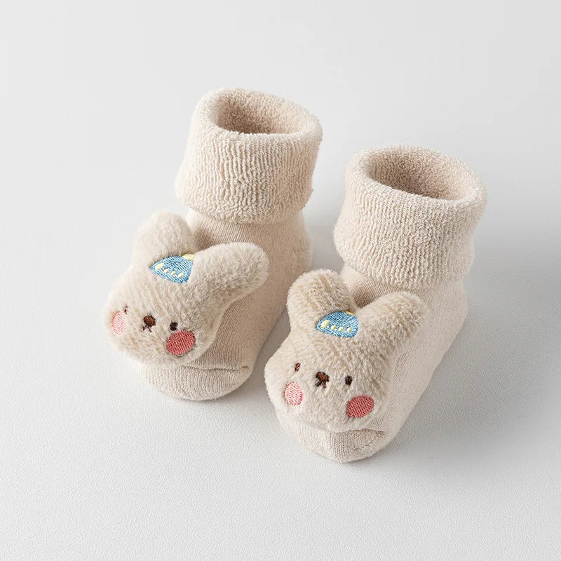 Baby Winter Bodensocken für Jungen & Mädchen (0–3 Jahre) – Baumwolle Rutschfeste Warme Dicke Cartoon Kleinkinder Socken