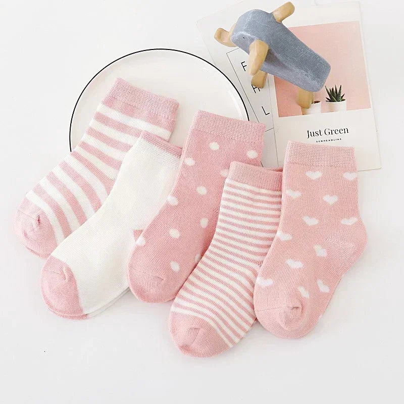 5 Paar Baby Baumwollsocken für Jungen & Mädchen (0–7 Jahre) – Weiche Farbtreue Tiermuster Neugeborenen & Kinder Socken