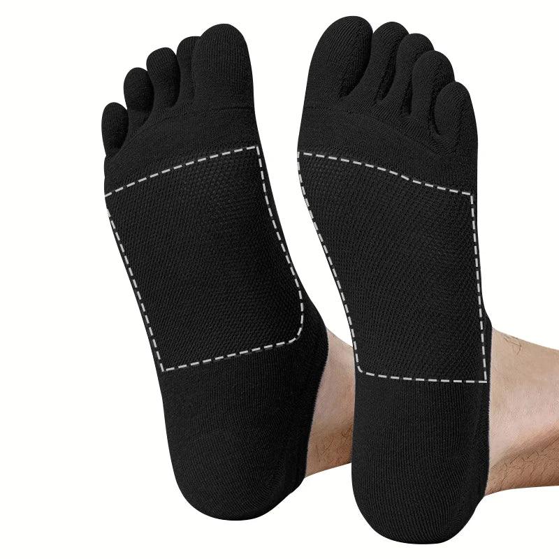 Herren 3 Paar Fünf-Zehen Sportsocken – Weiche Atmungsaktive Separate Zehen Low-Cut Sommerschuhe Socken